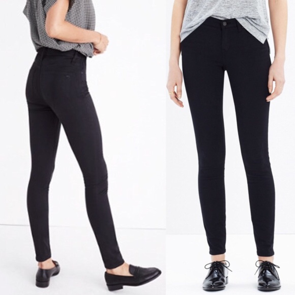 madewell 9" High-Rise Skinny Sateen Jeans so soft